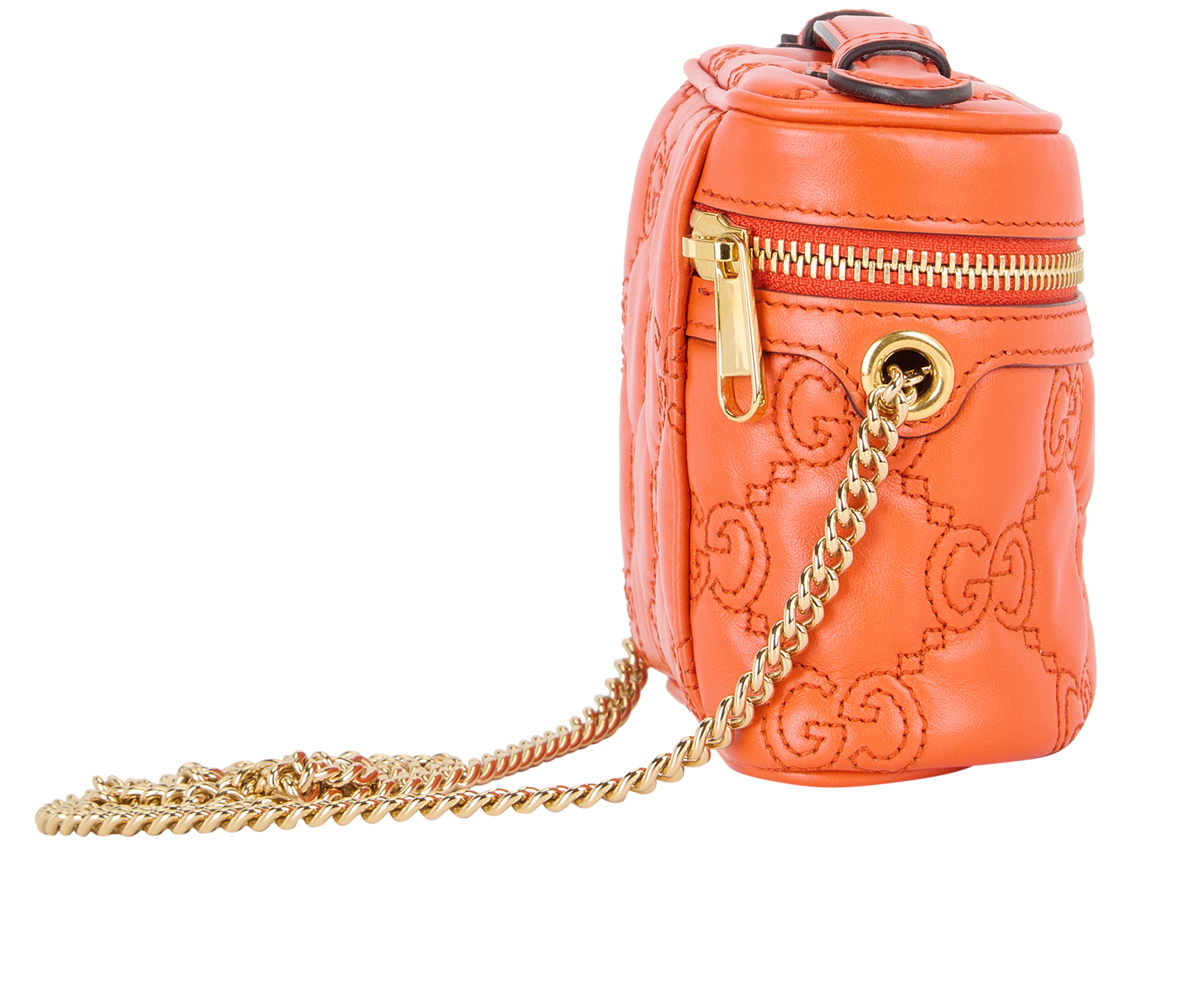 Mini GG Top Handle, &pound;850, Handbags, Orange, Leather, Side view